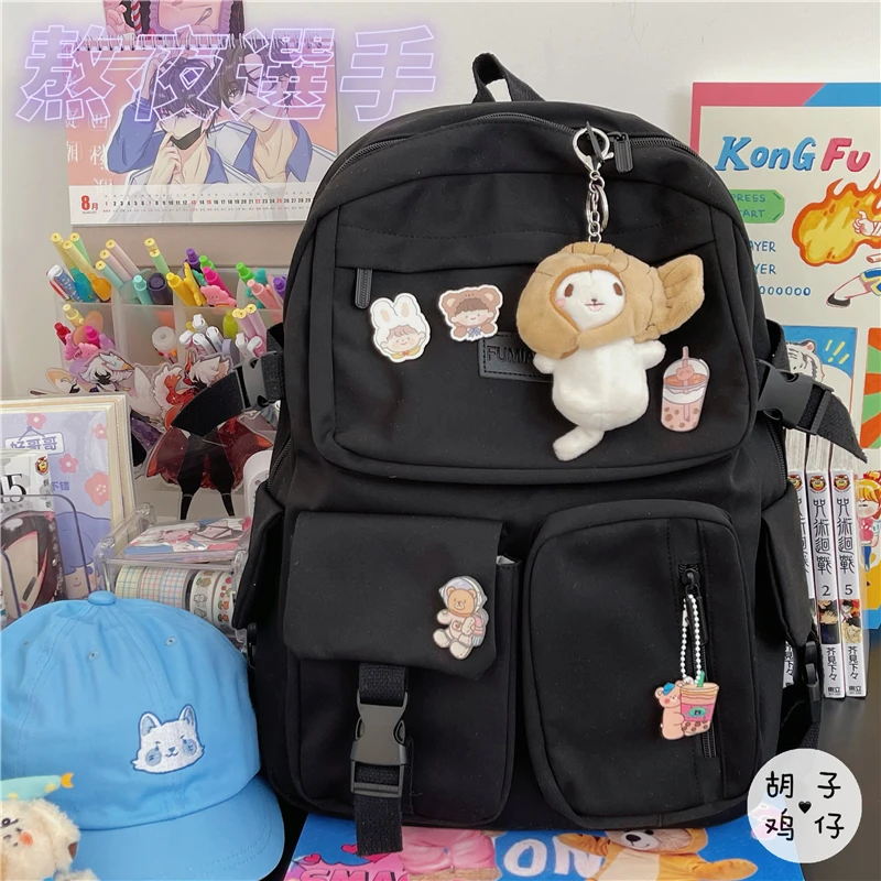 

YJ793 2021 new girl backpack Japanese Harajuku student school bag female port style retro large-capacity backpack