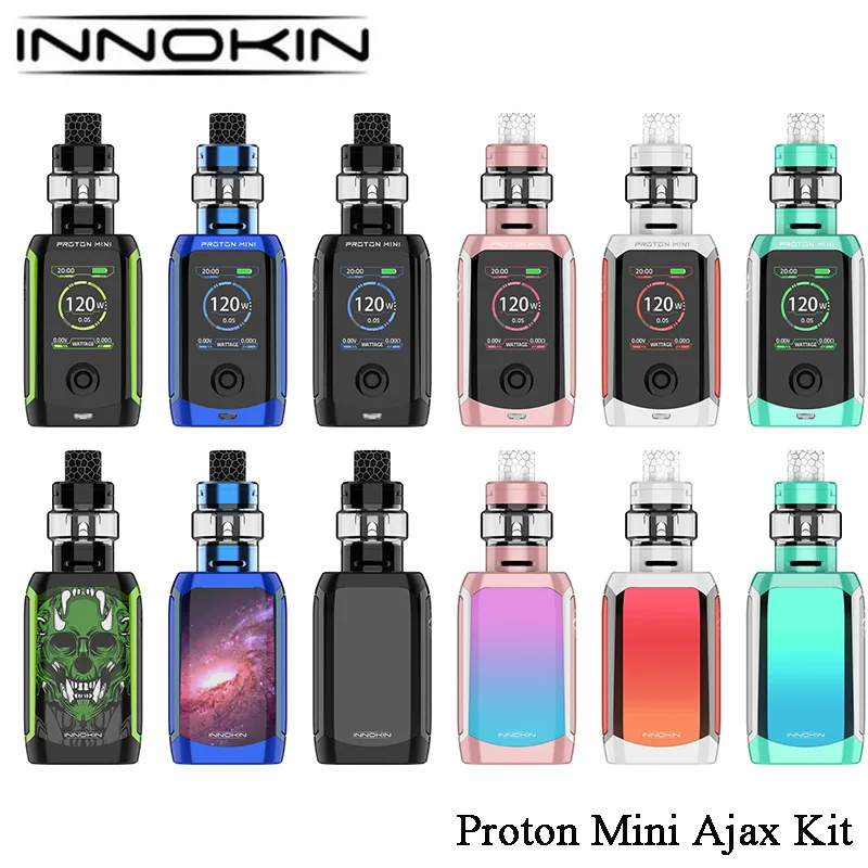 Оригинальный Innokin Proton Mini Ajax Kit Box Mod 120 Вт с баком Sub Ohm 2 мл fitPlex3D матрица катушка