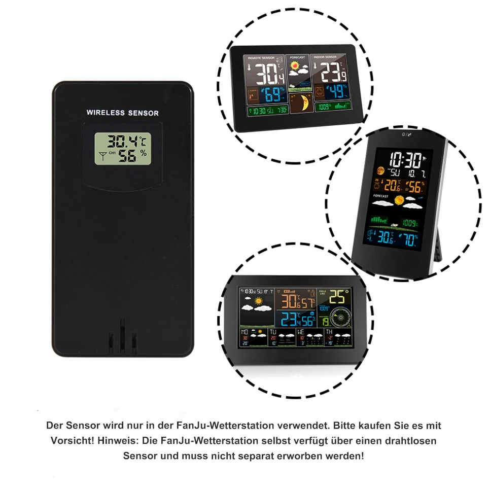 Беспроводной датчик температуры и влажности FanJu комнатный передатчик гигрометр