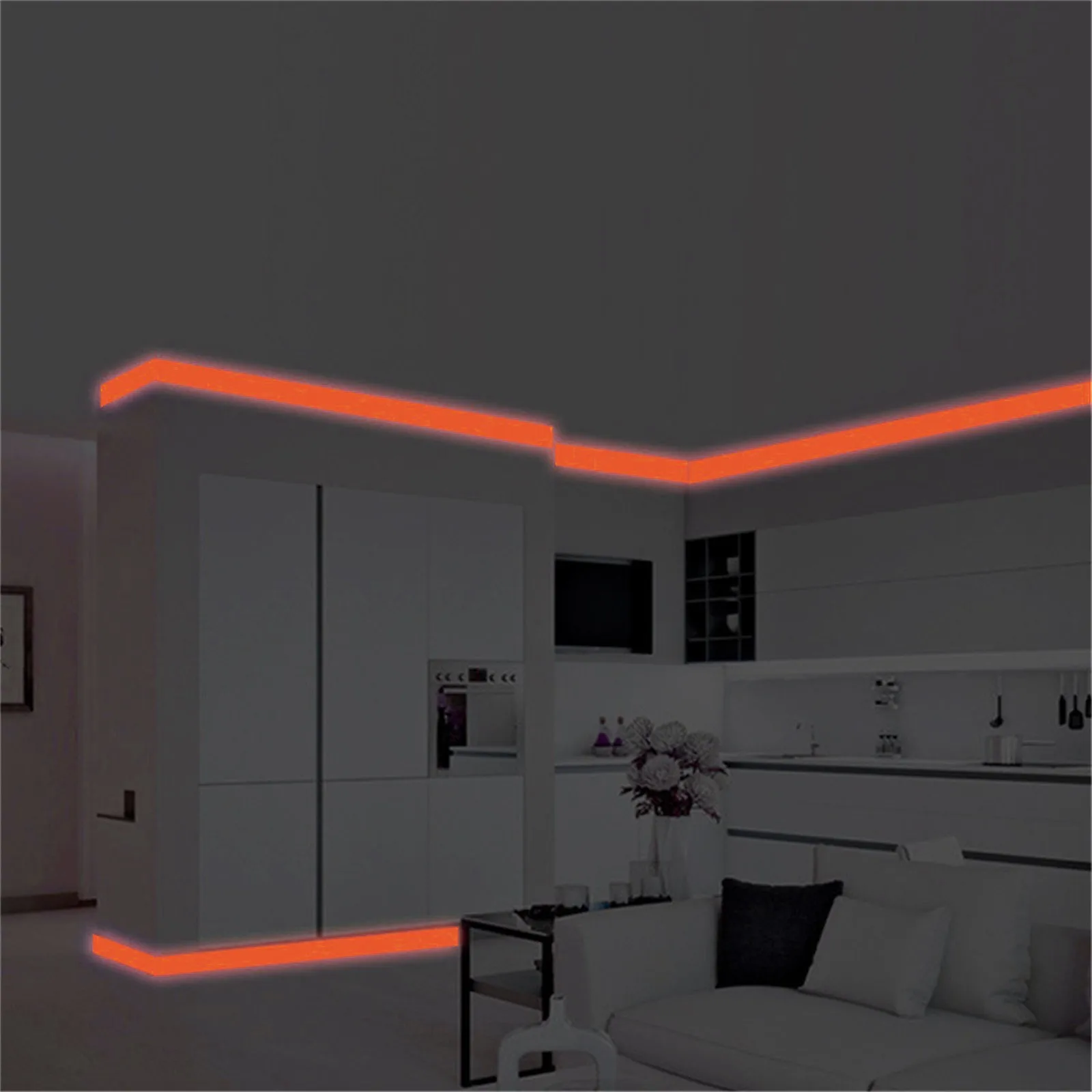 

Family Luminous Strip Wall Sticker Removable Mural Decals Vinyl Art Room Decor Luminous safety channel fluorescent car stickers