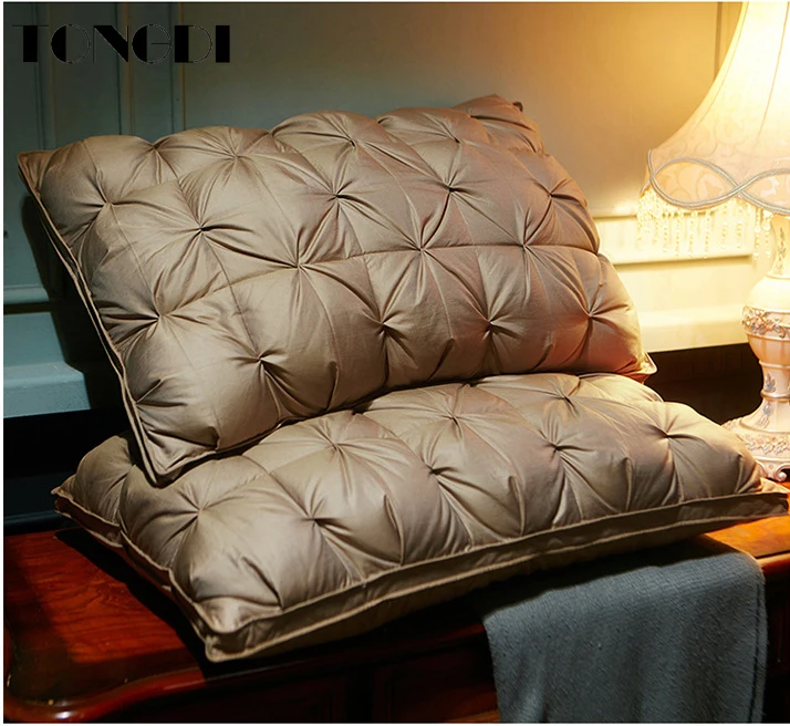 

TONGDI Hotel Help Sleeping Large Goose-down Pillow Back Long Elastic Elegant Soft Backrest Luxury Decor For Home Bed Sofa Tatami