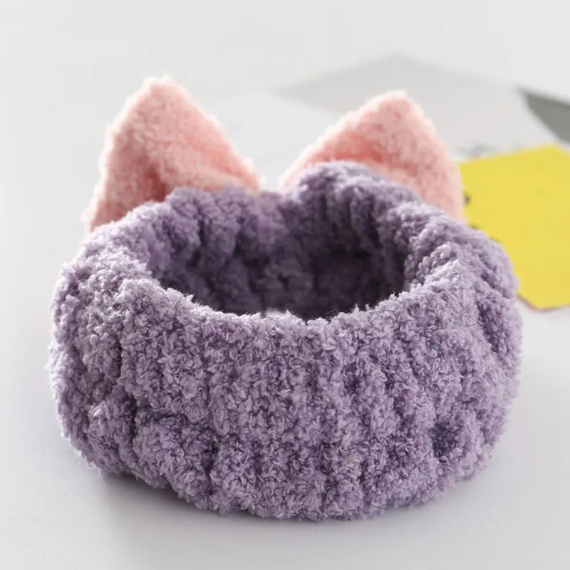 

New Contrast Color Coral Fleece Bow Hairbands For Women Girls Headbands Hair Bands Elastic Turban Hair Accessories Headwear