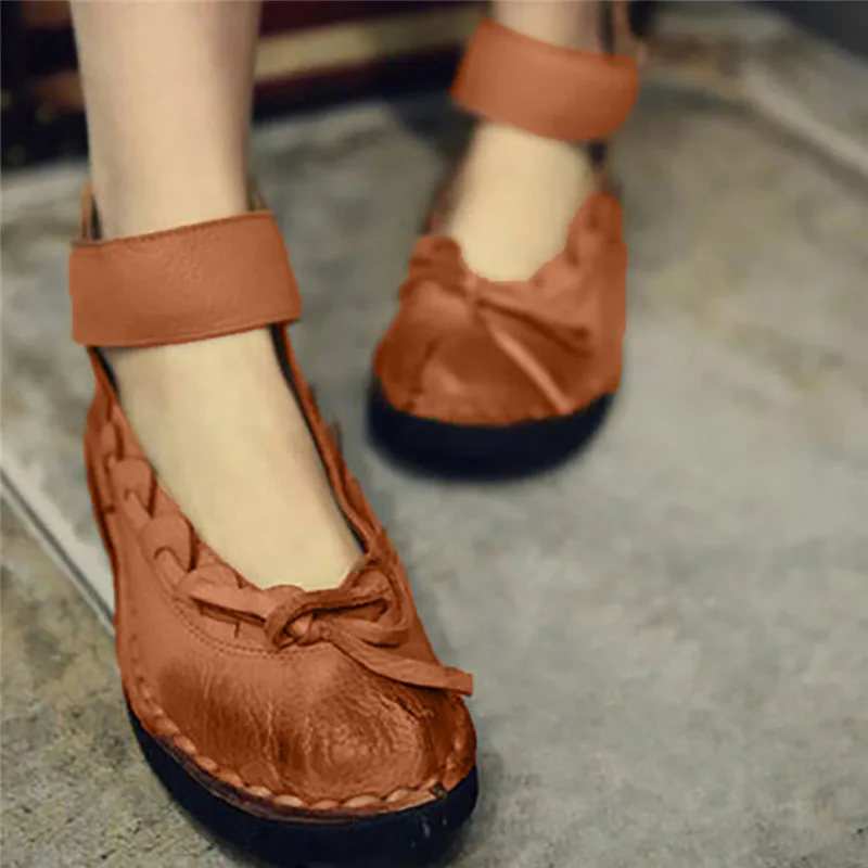 Сандалии женские из натуральной кожи удобные босоножки ручной работы с круглым