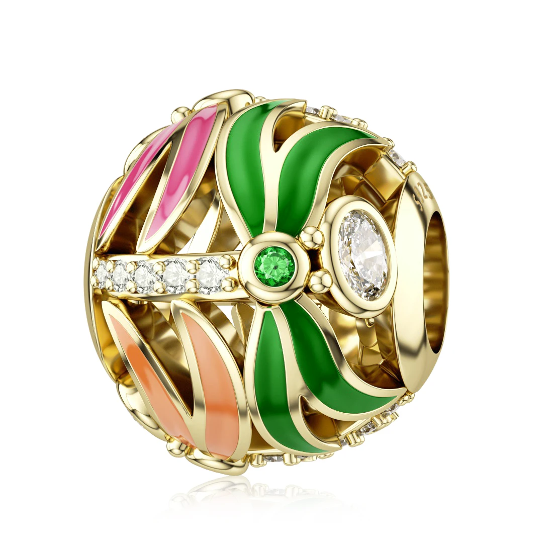 Шарм бусина из серебра 925 пробы с яркой эмалью|Бусины| |