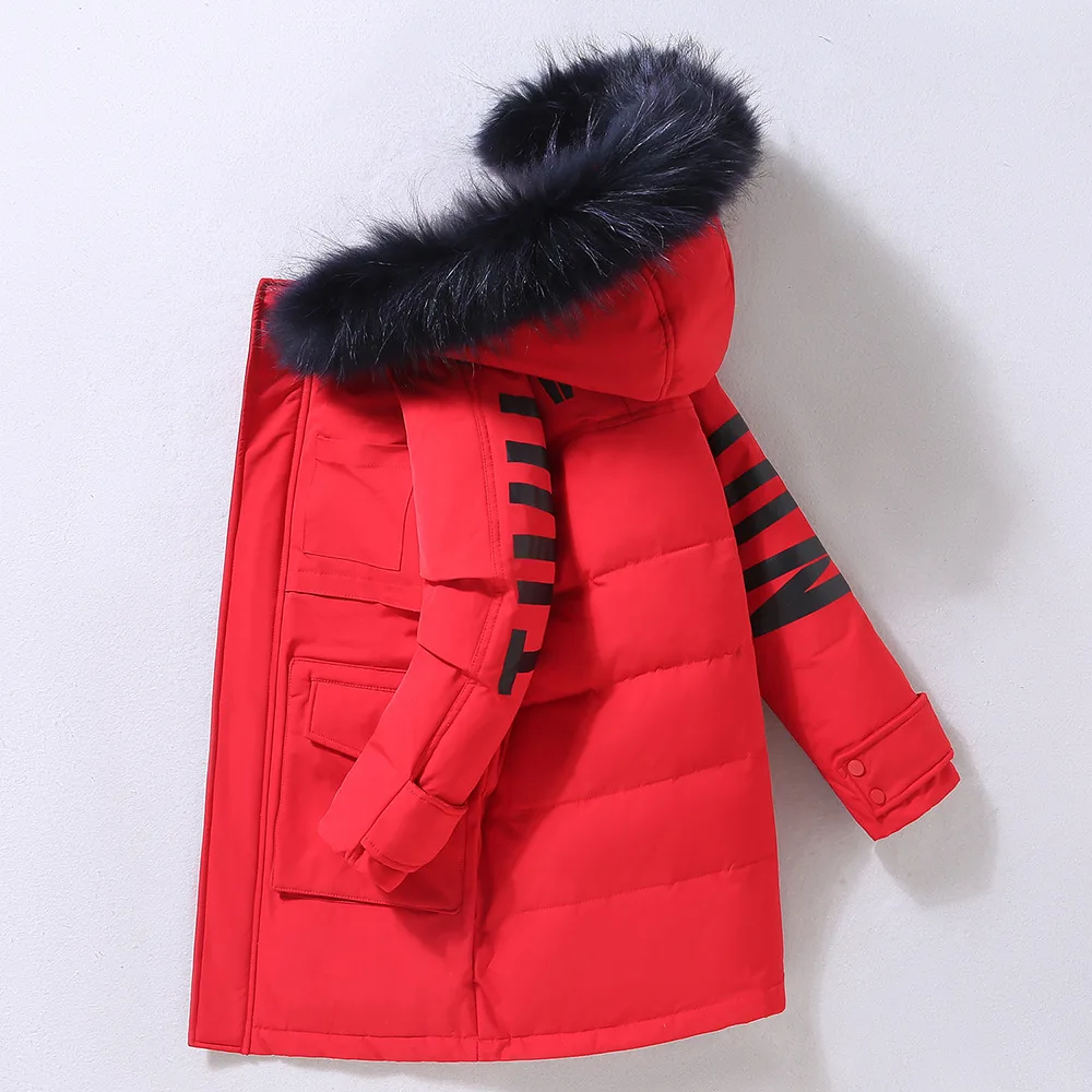 Куртка-пуховик для мальчиков новая детская длинная куртка в Корейском стиле на