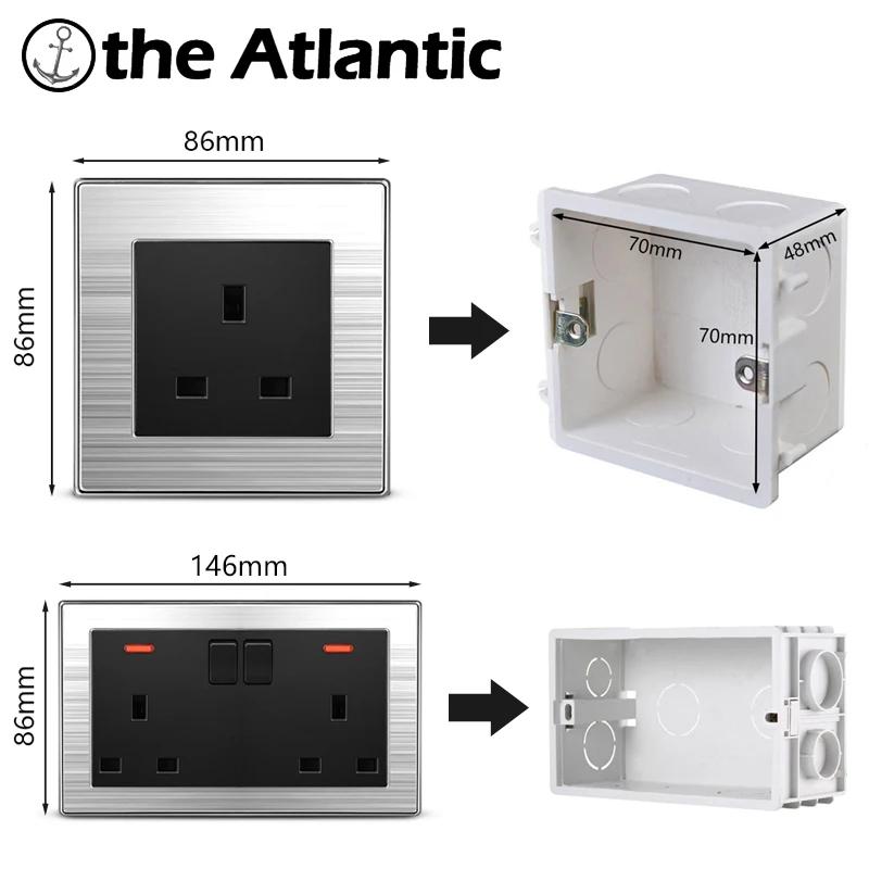 Atlectric универсальная розетка международного стандарта 13A 3 5 Pin Двойная зарядка USB
