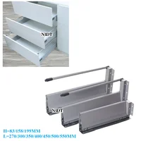 10“ 12" 14" 16" 18" 20" 22“ Full Extention Double Wall Self Soft Close Drawer Slide Runner Rail Kitchen Furniture Cabinet