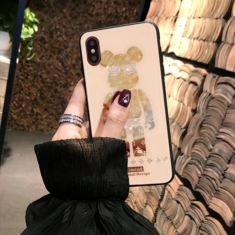 Новая мода стразы чехол для телефона iPhone 7 8 6 6S Plus 11 Pro Max Bear XR XS задняя крышка| |