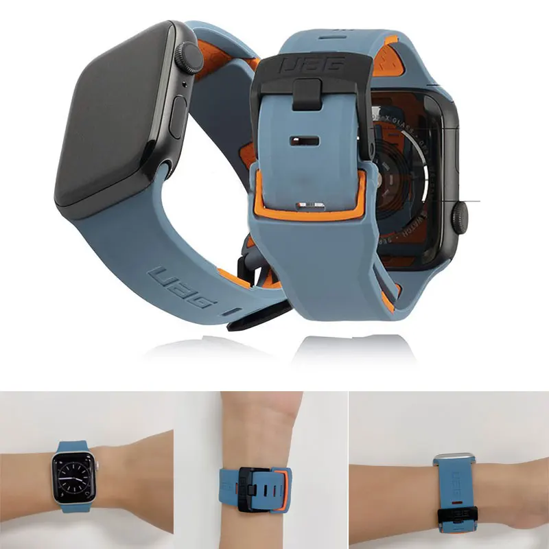 

Ремешок спортивный для Apple Watch Band 40 мм 44 мм, Силиконовый ТПУ Браслет для Apple Watch Series 6 SE 5 4 3 2 Band 42 мм 38 мм