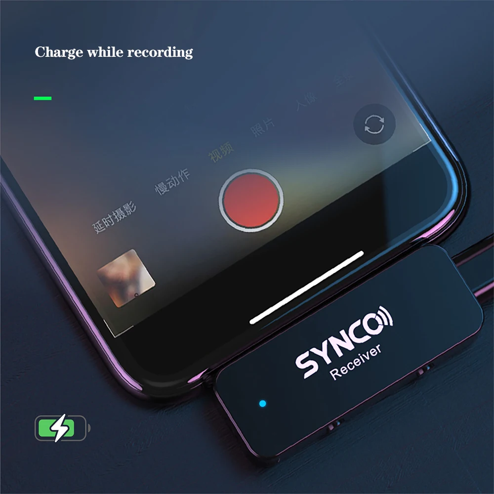 

G1T/G1L SYNCO Беспроводная система микрофона Lavalier смартфон Тип C Интерфейс Lightning микрофон Запись видео в реальном времени для IOS Android
