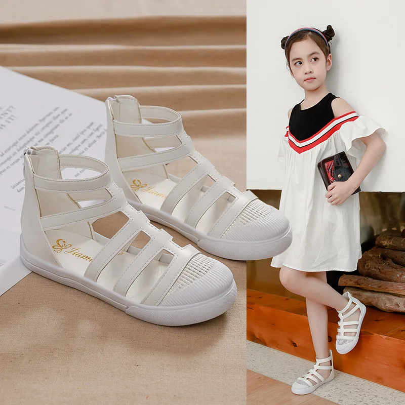 

COZULMA New Girls Gladiator Sandals Summer Princess Dress Shoes Kids Soft Bottom Beach Sandals Children Summer Shoes Size 21-30