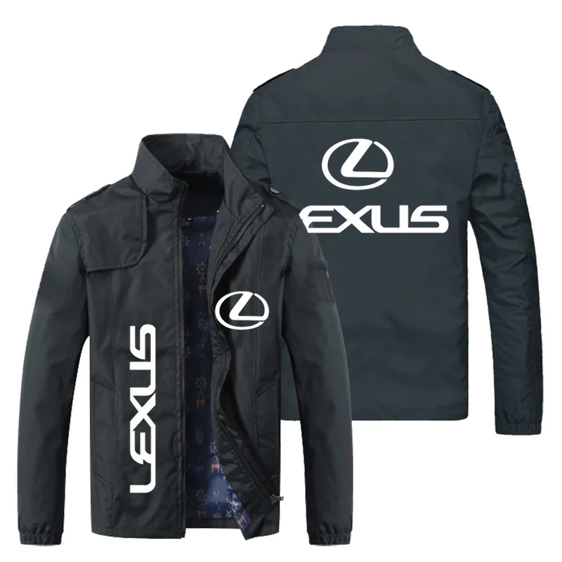 

New Men Jacket Lexus Logo Print Zipper Cardigan Jackets Fashion Slim Casual Baseball Uniform Biker Jacket Coat Tops M-5XL