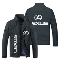 new men jacket lexus logo print zipper cardigan jackets fashion slim casual baseball uniform biker jacket coat tops m 5xl