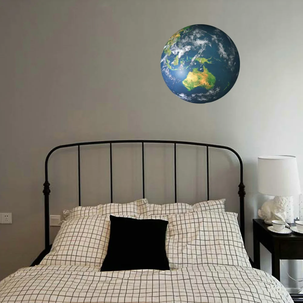 30cm Luminous Moon Earth Cartoon DIY 3D Wall Stickers for Kids Room Bedroom Glow In The Dark Wall Sticker Home Decor Living Room
