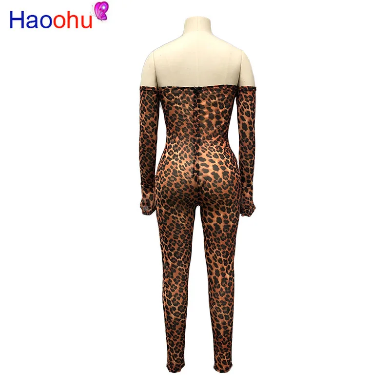 

2019 women summer new off the shoulder slash neck flare long sleeve skinny jumpsuit vintage sexy party romper playsuit