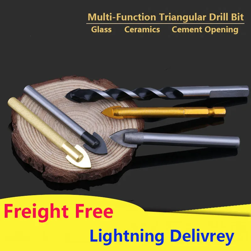 Многофункциональное треугольное сверло из хромового стального сплава стекло