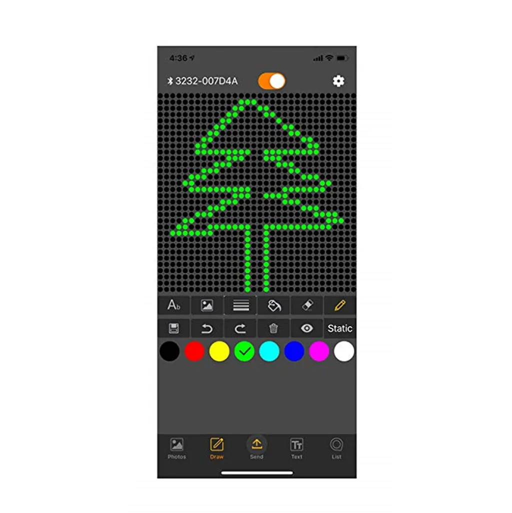 45# LED viewing Display Screen Controlled Expression Picture Lights Bluetooth App Controlle Auto DIY e-moji GIF image display |