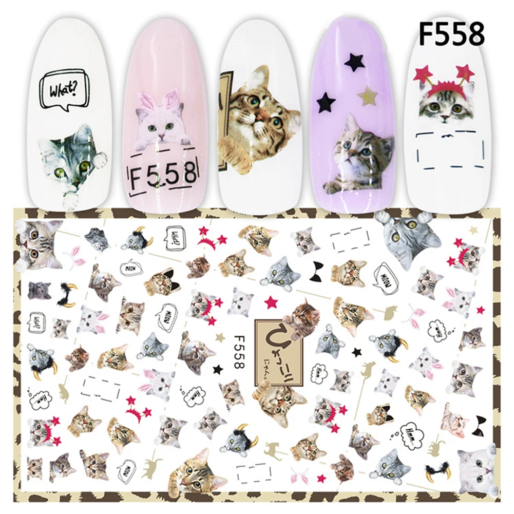 Супер тонкий 3D английские буквы животное фруктовый Лист наклейки для ногтей