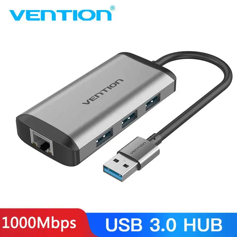Vention USB 3,0 концентратор высокоскоростной USB3.0 к RJ45 Ethernet адаптер USB разветвитель 1000 Мбит/с сетевая карта для Macbook ноутбука ПК планшета