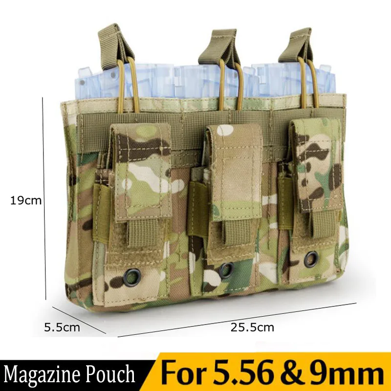 

Tactical Single/Double/Triple Molle Magazine Pouch Hunting Pistol Rifle 5.56mm 9mm Mag Pouch Holster for AR 15 M4 M14 M16 AK 47