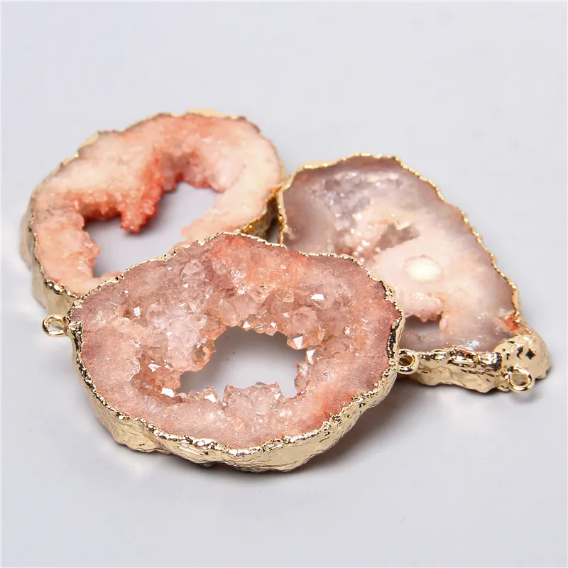 

Irregular Gems Druzy Stone Pendant Reiki Healing Geode Natural Druzy Crystal Charms for Jewelry Making Necklace DIY Accessories