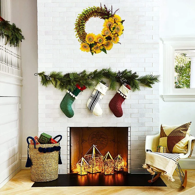 

Artificial Sunflower Wreath Springtime Flower Wreath for Front Door Wall Hanging Window Wedding Party Home Decor
