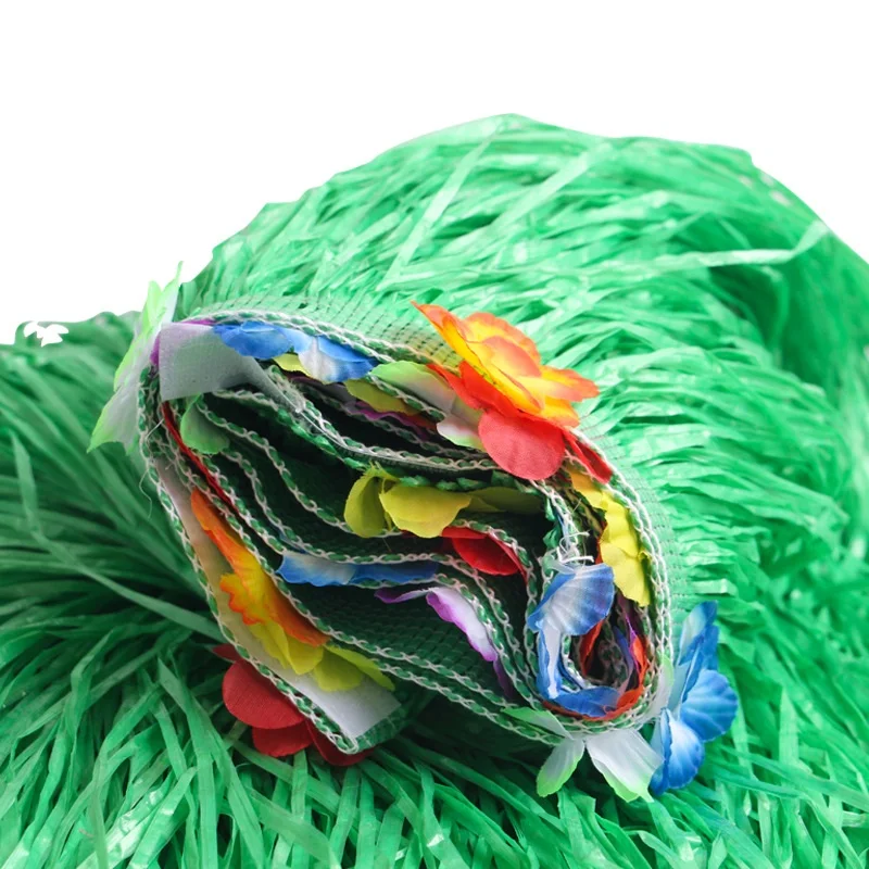 

Hawaiian table skirt DIY 75cm Plastic Luau Flower Grass Skirt Beach Wedding/Party Garden Decoration Hibiscus Tablecloth
