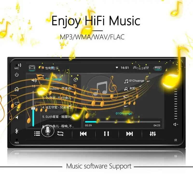 7 дюймов 2 DIN Android 8,1 1+ 16G HD 12V сенсорный экран стерео bluetooth USB gps Navi MP5 мультимедийный плеер FM радио для Toyota