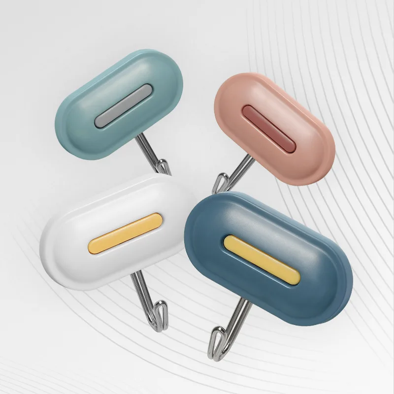 

8Pcs Hooks Wall Hook Strong Self Adhesive Door Wall Hangers Hooks Free Wall Mounted Multifunction Hook For Kitchen Bathroom