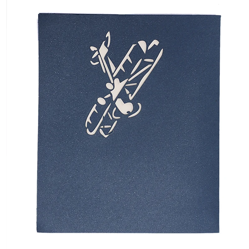 3D лазерная резка праздничная открытка на день рождения Подарочная с самолетом