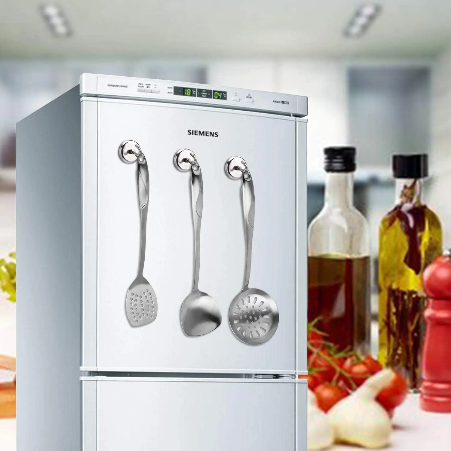 Ganchos magn&eacute;ticos fuertes de neodimio para el hogar, cocina, trabajo, oficina, etc., 32mm/1,26 pulgadas, 100 libras, 8 Uds.-1