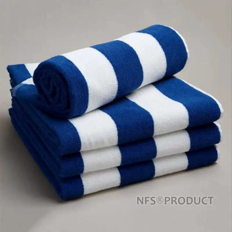 

100% пляжные шорты из хлопка, Полотенца для взрослых больших размеров 80x150 см Толстая Тяжелая абсорбент из махровой ткани Полотенца сине-белые...