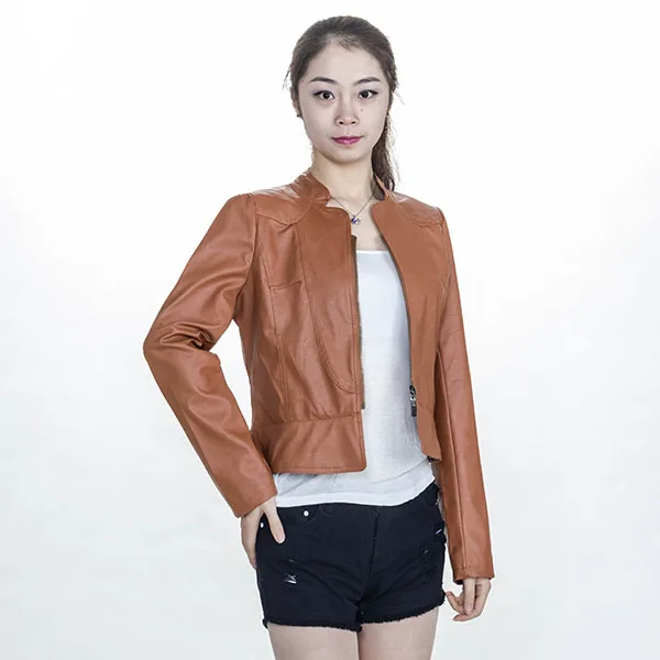 Модный женский мотоциклетный костюм из искусственной кожи на молнии приталенная