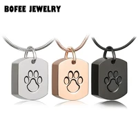 bofee pet paw ash holder necklace 361l stainless steel urn cremation memorial pendant necklace jewelry gift for women men