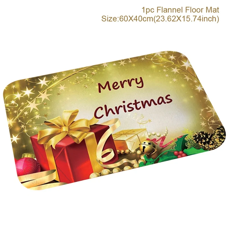 Xmas carpet 9 Рождественский фланелевый ковер с Санта-Клаусом, рождественские украшения для дома, Рождественский, рождественский подарок, новогодний декор - Цвет: Xmas carpet 9