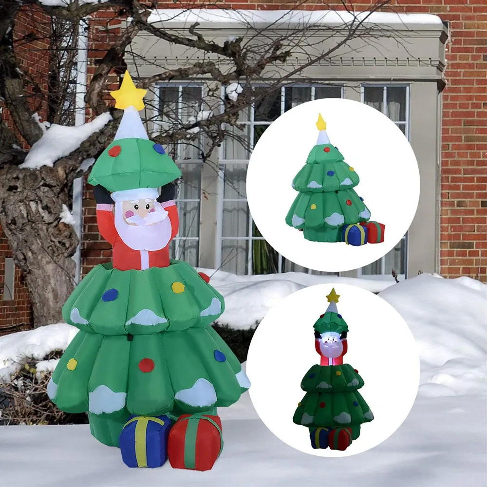 HOMCOM arbol de Navidad con Papa Noel Hinchable Decoracion Navidena Iluminacion светодиодный наружный интерьер