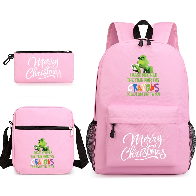 

Женский рюкзак Kawaii Grinch с принтом, женская школьная дорожная сумка