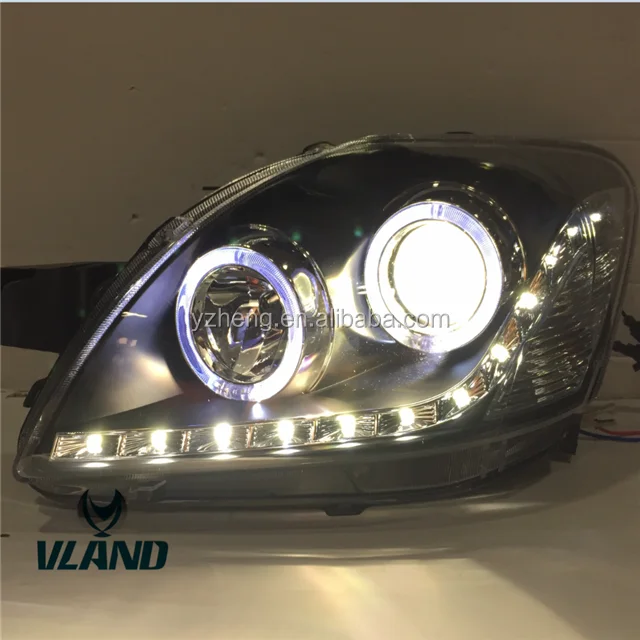 

VLAND Factory accessories for Car lights for Yaris/Vios Headlight 2008-2013 xenon head lamp with angel eyes & DRL LED light bar