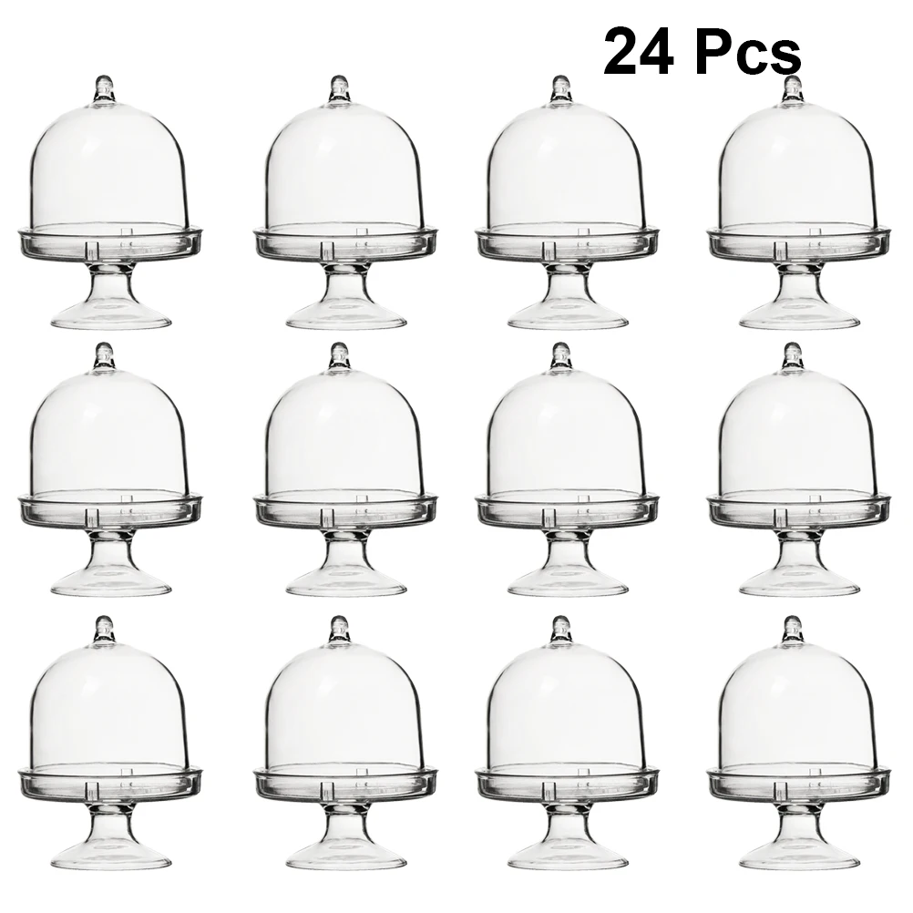 24 шт прозрачные конфетные банки для свадьбы пластиковые коробки детского душа