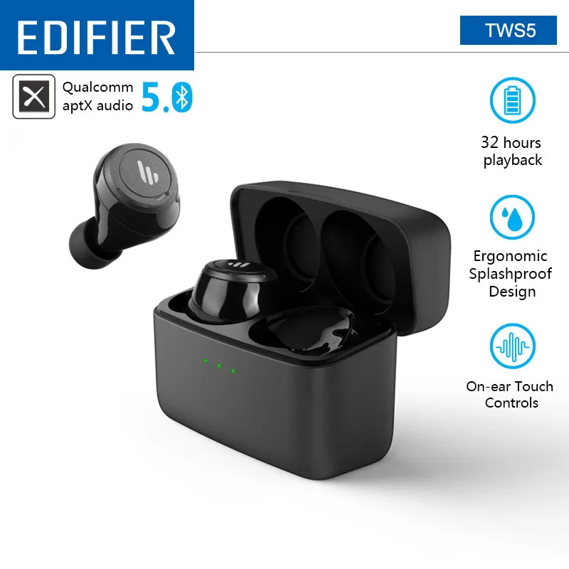 Беспроводные наушники EDIFIER TWS5 TWS Bluetooth 5 0 apt X гарнитура CVC 8 шумоподавление IPX5