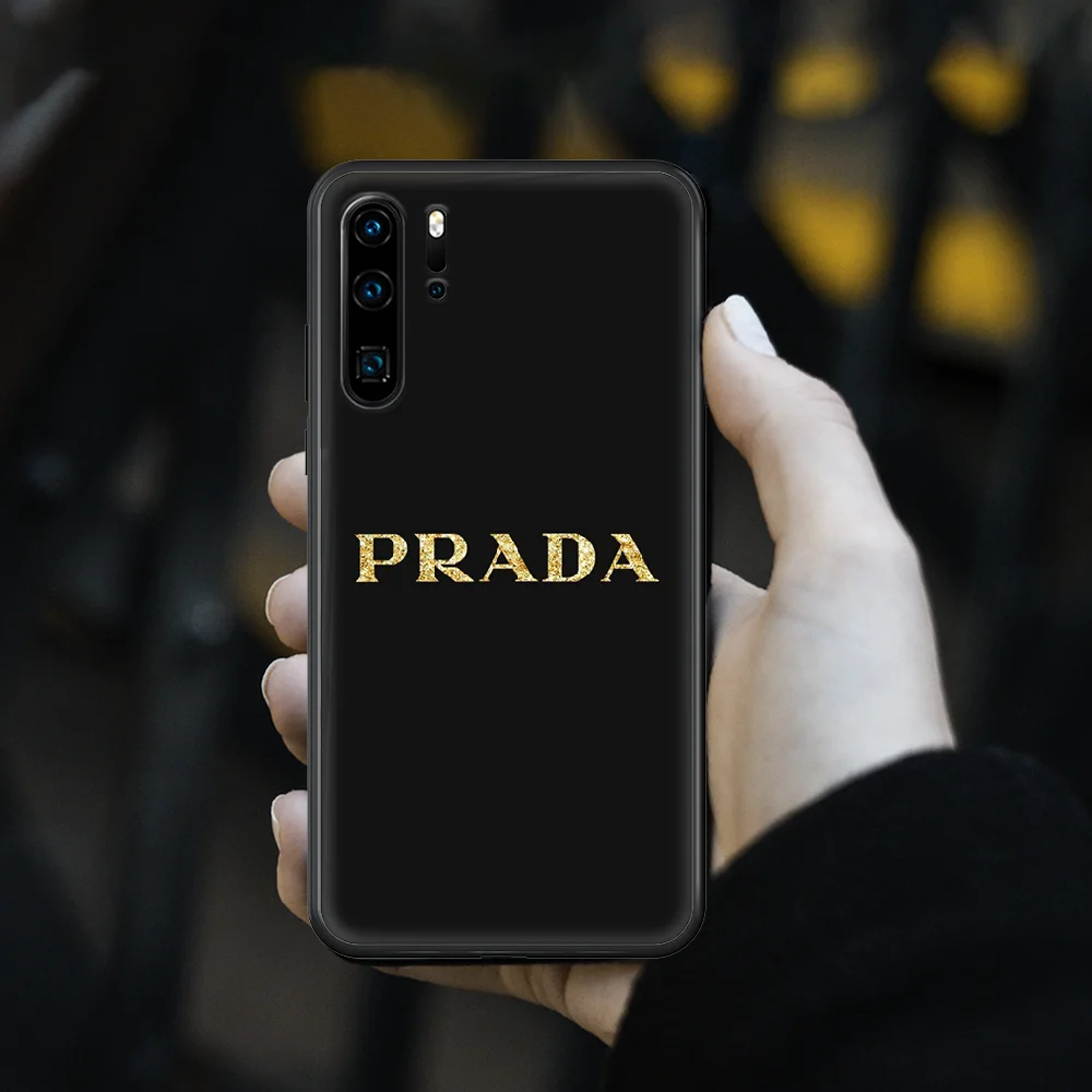 

Italy luxury brand Phone Case cover For huawei p 8 9 10 20 30 40 P pro Smart 2019 Z lite mini black Cell Luxury Etui Fashion