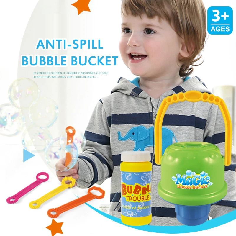 Creative Kids Toys Magic Anti-sprinkler Portable Bubble Bucket Children Wand Toy Blower Gift Outdoor Fun Drop Shipping | Игрушки и хобби