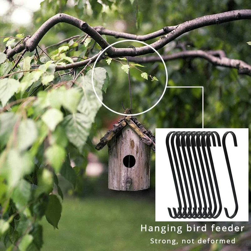 

10 Pack Extra Large 10 Inch Long S Hooks for Hanging Plant,Basket,Tree Branch,Closet,Garden,Pergola,Indoor Outdoor Uses