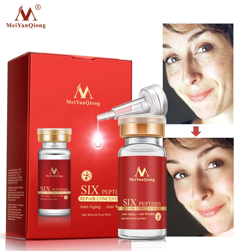 Гиалуроновая жидкость шесть пептидов против морщин омолаживающий отбеливающий