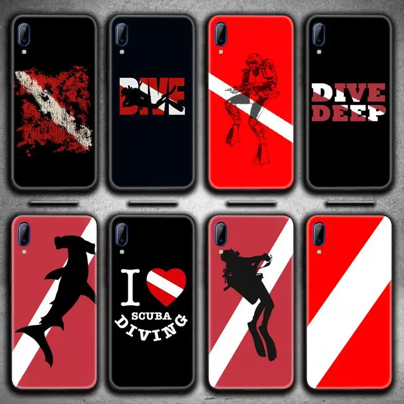 

Diver Down Scuba Flag Phone Case For Vivo Y91c Y17 Y51 Y67 Y55 Y7s Y81S Y19 V17 vivos5