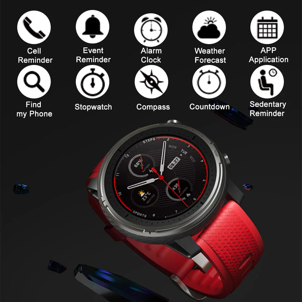 Amazfit Stratos 3 глобальная версия Smartwatch спортивные часы GPS пульсометр