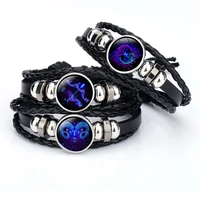twelve constellations beaded rope bracelet new handmade accessories wholesale mens jewlery charm bracelets for women