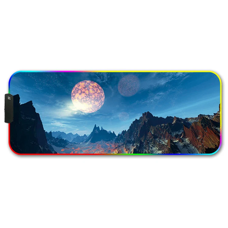 Игровой коврик для мыши RGB большой коврик для мыши 80*30 см большой коврик для Мыши Компьютерный коврик для мыши светодиодная подсветка поверхность Mause коврик для клавиатуры Настольный коврик - Color: Type 3 Scenery