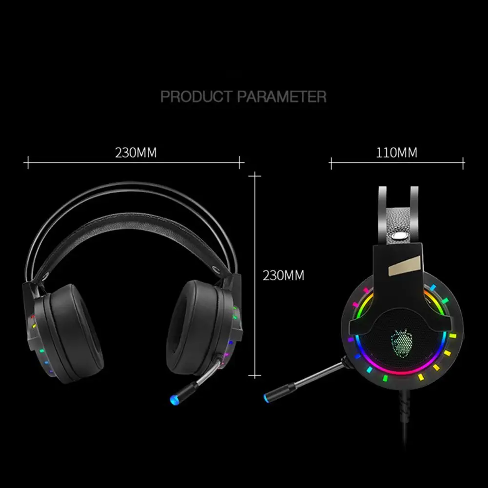 

K3 USB Wired PC Gaming Headphone 7.1 Channel Stereo Bass RGB Headset with Mic