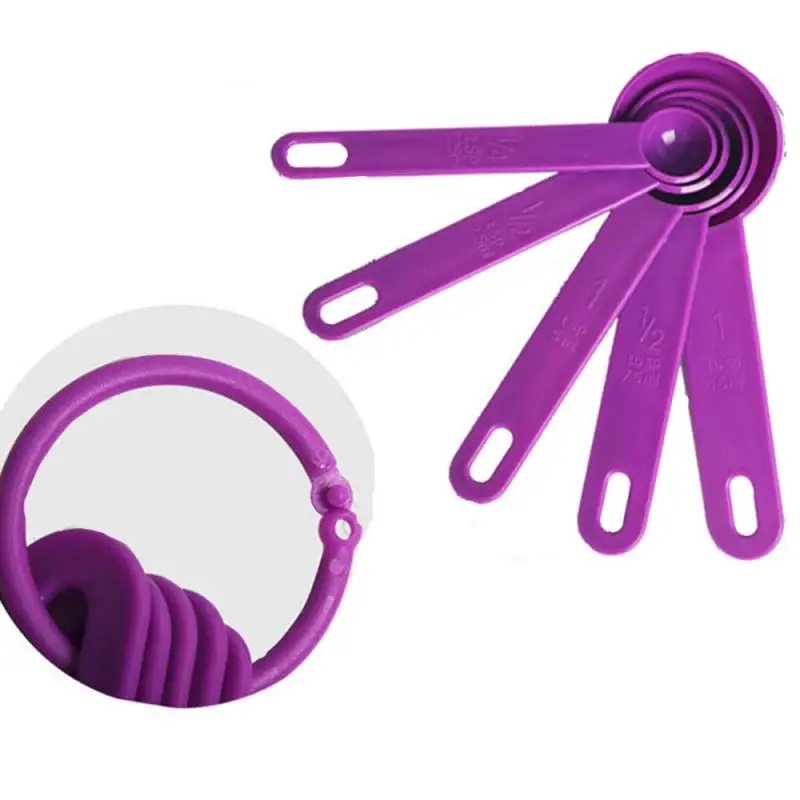 

Hot Sell 5pcs/set Colorful Plastic Measure Spoon Measuring Spoons Useful Sugar Cake Baking Spoon Kitchen Baking Measuring Tools